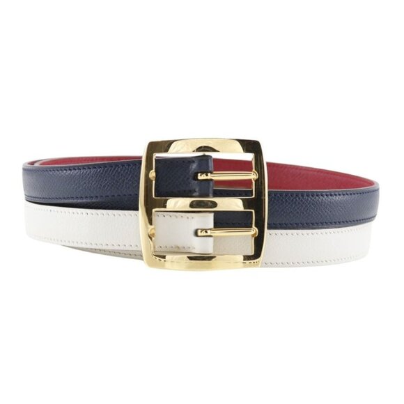 Hermes Reversible Courchevel Swift Blue Indigo Rouge Vif 0 Belt main image 4